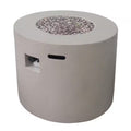 Zachary 31 In. X 24.5 In. Circular Concrete Propane Outdoor Patio Fire Pit in Light Gray