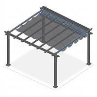 16 Ft. W X 12 Ft. D Aluminum Pergola Outdoor with Dark Gray Retractable Canopy — How It Works