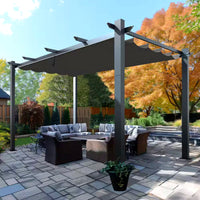 Aluminum Pergola Built for Modern Outdoor Living, 16x12 Retractable Canopy, 192 Sq Ft Coverage, Durable Frame