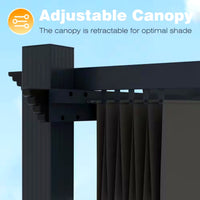 Aluminum Pergola Built for Modern Outdoor Living, 16x12 Retractable Canopy, 192 Sq Ft Coverage, Durable Frame